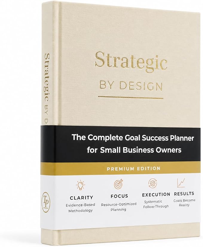 Goal Planner and Monthly Business Planner for Entrepreneurs, Coaches and Small Business Owners, Undated A5 Goal Setting Journal with Guided Prompts, Strategic by Design