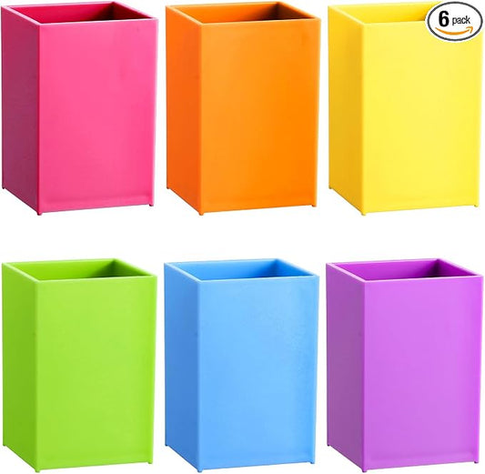 6 Pcs Classroom Magnetic Storage Boxes Magnetic Storage Containers Plastic Dry Erase Marker Holder Plastics Pen Holder for Refrigerator Whiteboard Home Office School Organizer Supply (Colorful)
