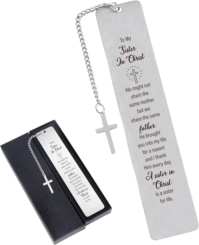 Sisters in Christ Bookmark Gifts - Inspirational Sisters in Christ Gifts for Women, Inspirational Bible Christian Bookmark, Religious Catholic Baptism Christmas Birthday Present for Friends
