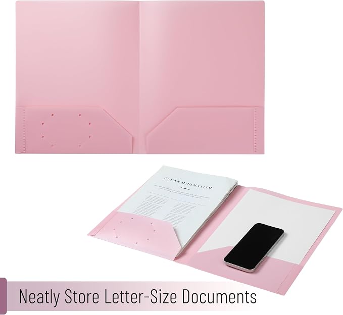 Mr. Pen- Plastic Folders with Pockets, 15 pcs, Aesthetic File Folder with Business Card Slot, 2-Pocket Folder, Back to School, Office, Filing Supplies