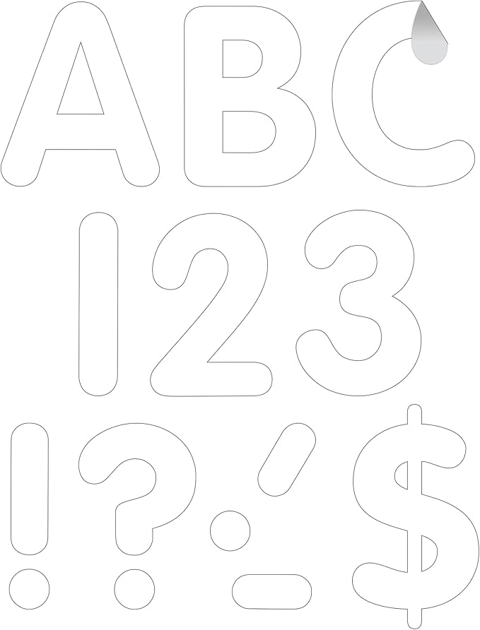 Teacher Created Resources Self-Adhesive White 4" Classic Letters Uppercase (TCR9641)