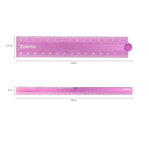 2-in-1 Foldable Metal Ruler & Protractor -15cm Compact to 30cm Extended, Precision Laser Etched Metric Scale, Aluminum Folding Small Ruler for Planner Journaling Drafting Drawing (Pink)
