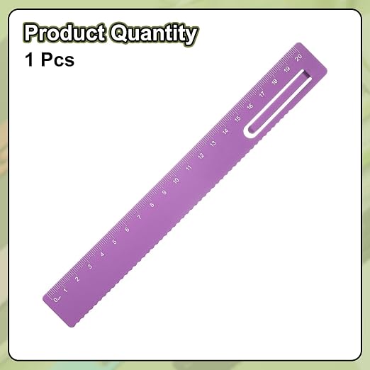 HARFINGTON Straight Ruler 20cm Metric Metal Aluminum Alloy Measuring Bookmark Clip Ruler Scale Tool for Measure Study Reading Classroom Office, Rose