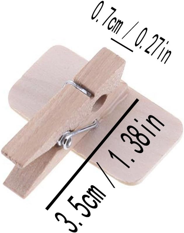 50 Pcs Creative Erasable Wooden Rectangle Mini Blackboard with Clip - Crude Wood Chalkboards Photo Clip Note Clip Tabletop Signs Message Board Wedding Party Crafts Prop Decoration