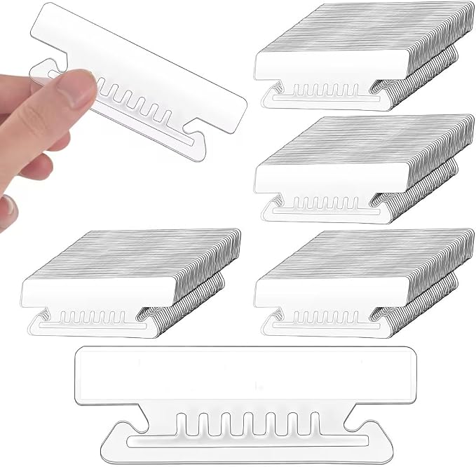200 Pcs 3 1/2 Inch Hanging File Folder Tabs - Plastic, Clear, Insertable for Office, School