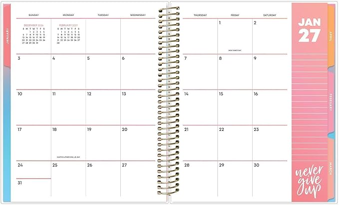 Blue Sky Livewell 2027 Weekly and Monthly Planner Calendar, January 2027 - December 2027, 7" x 9", Flexible Cover, Durable Twin Wire Binding, Colorful Pages, Storage Pocket, Includes Stickers, Magenta
