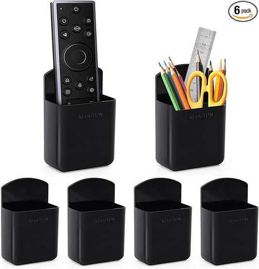 6PCS Remote Control Holder Wall Mount, Self-adhesive TV Remote Holder Wall Mount, Marker Holder, Tool Organizer for Whiteboard Refrigerators Carport