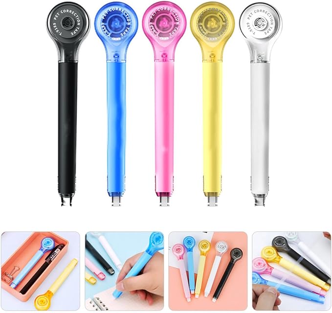 SAFIGLE 5pcs Mini Correction Tape Pen Portable Student Correction Tape for Studying for School and Office Use Random Color