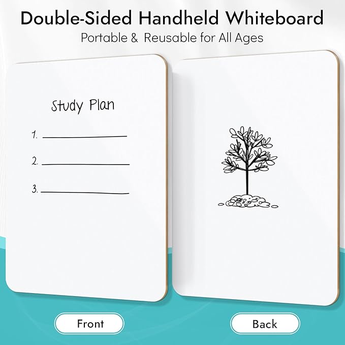 6 Pack Small Dry Erase Board 12''x 9'', Double-Sided Portable Lapboards with Markers & Erasers, Handheld Marker Writing Whiteboard for Office, Home, Students and Classroom Teacher Supplies