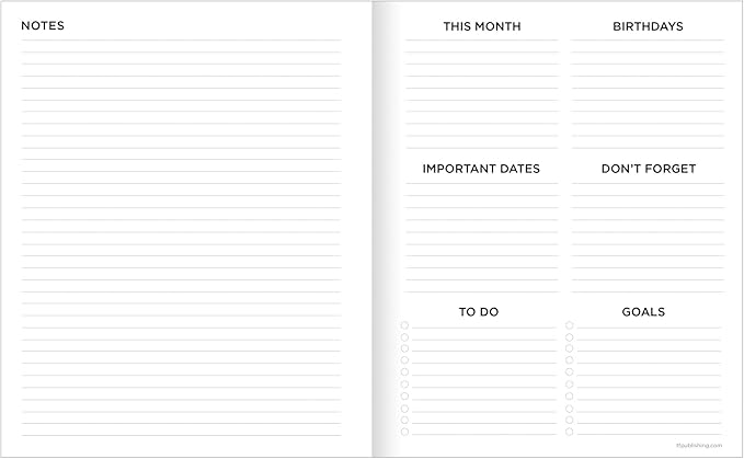 TF Publishing 2026 Drawn Daisies Medium Monthly Planner - 2 Page Spreads with Extra Large Calendar Grids and Planning Prompts - 12 Month Planner for School and Work - 6.5in x 8in