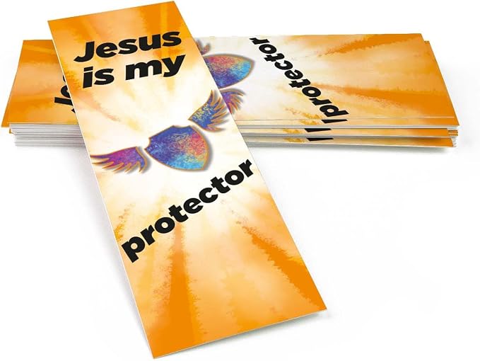 Jesus is My Protector, Psalm 18:2, Bulk Pack of 25 Christian Bookmarks, Bible Verse Book Markers, Sunday School Prizes with Memory Verses, Scripture Gifts