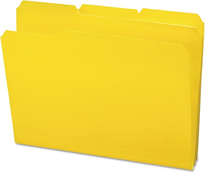 Smead Poly File Folder, 1/3-Cut Tab, Letter Size, Yellow, 24 Per Box (10504)
