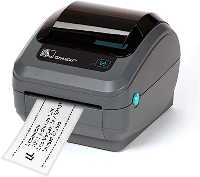 4200 Pcs Labelebal 3-Proof 1" Core 12 Rolls 2-1/4" x 4" Direct Thermal Label Multipurpose Shipping Address Mailing Barcodes Labels Compatible for Zebra 2844 & Rollo Desktop Label Printer