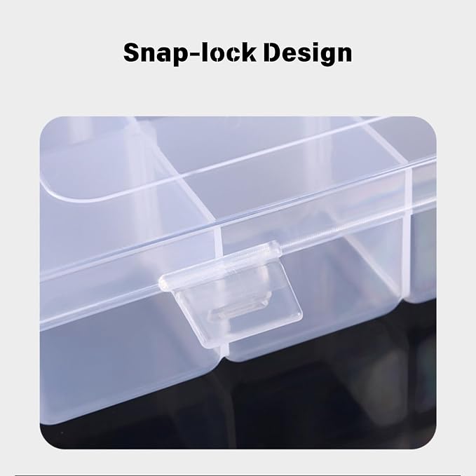 2 Pack 36 Grid Plastic Organizer Container Box, Letter Storage Organizer with Adjustable Dividers for Letter Board, Alphabetical File Organizer for Junk Journal and Scrapbooking, 10.8″ * 7″ * 1.77"