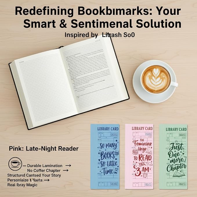 Vintage Library Card Bookmarks - 100PCS Retro Bookmark Set for Readers, Aesthetic Reading Bookmarks Bulk Pack with Bookish Quotes, Library Card Style Paper Bookmarks for Writer BookLovers