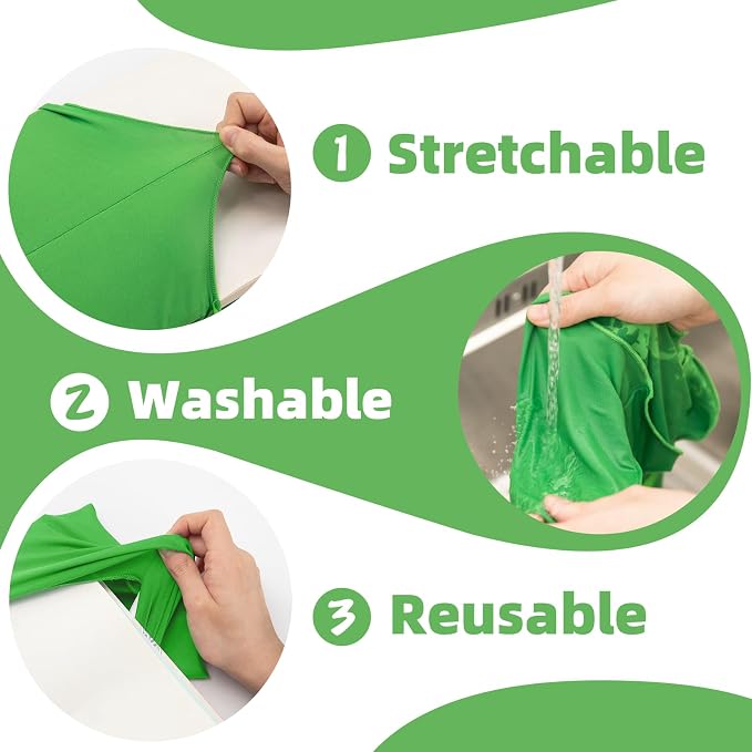 KICNIC LightGreen Fabric Book Cover for Hardcover, 1 Pack, 6x9 Inch, Up to 8.5”x9.5”, Adjustable School Book Sleeve Protector for Teens, Stretchable Decorative Cloth Book Sox for Book Lovers