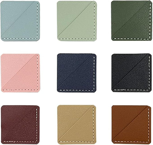 9Pcs Leather Corner Bookmark, Square Page Book Marks Accessories for Reading Lover, Book Reading Gift for Book Lovers