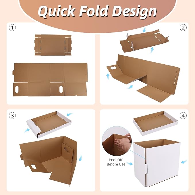 CRUGLA Comic Book Storage Boxes, 7 Pack White Cardboard Comic Book Box Set with Lids, Handles and Dividers