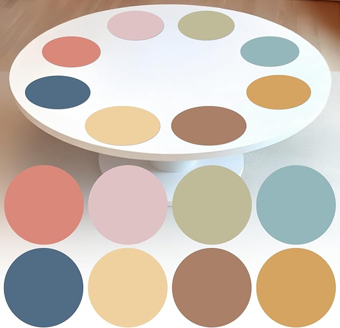 gisgfim 24PCS Dry Erase Dots 12 Inch Whiteboard Marker Wall Decor Removeable Circle Sticker Spots Writing Spots Set for Classroom Table Teachers Students School Supplies (Boho)