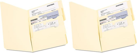 Pendaflex Divide It Up File Folders, Paper and Documents Organizer, Folder with Pockets, Manila File Organizer for School, Home and Office, Letter Size, (10770) 24 Count (Pack of 2)
