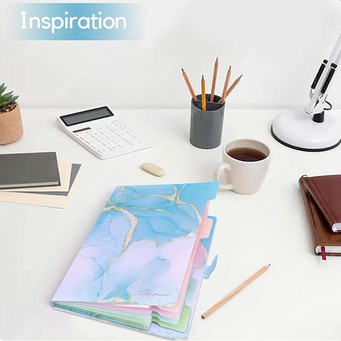 Forest Series Expanding File Folder Stylish Funky Cute Retro Document Organizer with Natural Scenes for Students,Teachers & Freelancers - Cyan Lake