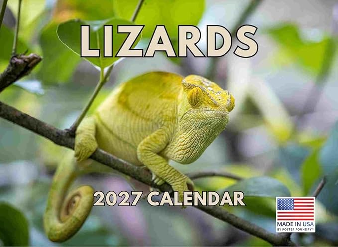 Lizard Calendar 2027 Monthly Wall Calender 12 Month