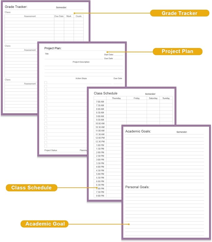 Academic Planner for 2026-2027 or Anytime – 8.5" x 11" Undated Weekly Student Planner For Homeschool, High School, College & Nursing Students, 200 Pages, Green Leaf