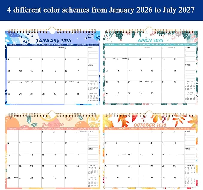 2026-2027 Calendar - Wall Calendar from Apr 2026 to Jun 2027, 15 Monthly Planner with Seasonal Designs for Planning and Organizing for Home or Office, 11.5 x 14.5 In Calendar 2026-2027
