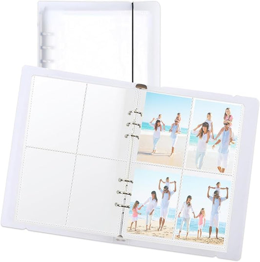 50 Piece 6 Ring A5 Binder Inserts, Kpop Photocard Binder, Trading Card Sleeves Pages Baseball, 2.5"x3.7" Standard Size Cards Photocard Game Sport Card Gifts for Collectors Lovers