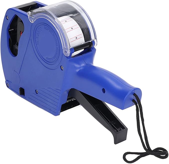 Manual Labeling Machine, 8 Digit Pricing Gun Kit with Price Marking Tool, Spare Ink and Blue Price Marker Labels for Store Pricing