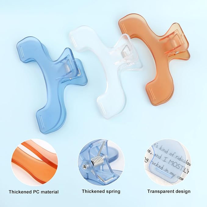 3 Pcs Book Clips,3 Colors Strong Page Holders for Reading,Portable Book Openers,Practical Book Page Markers for Teachers,Students,Office,and Home