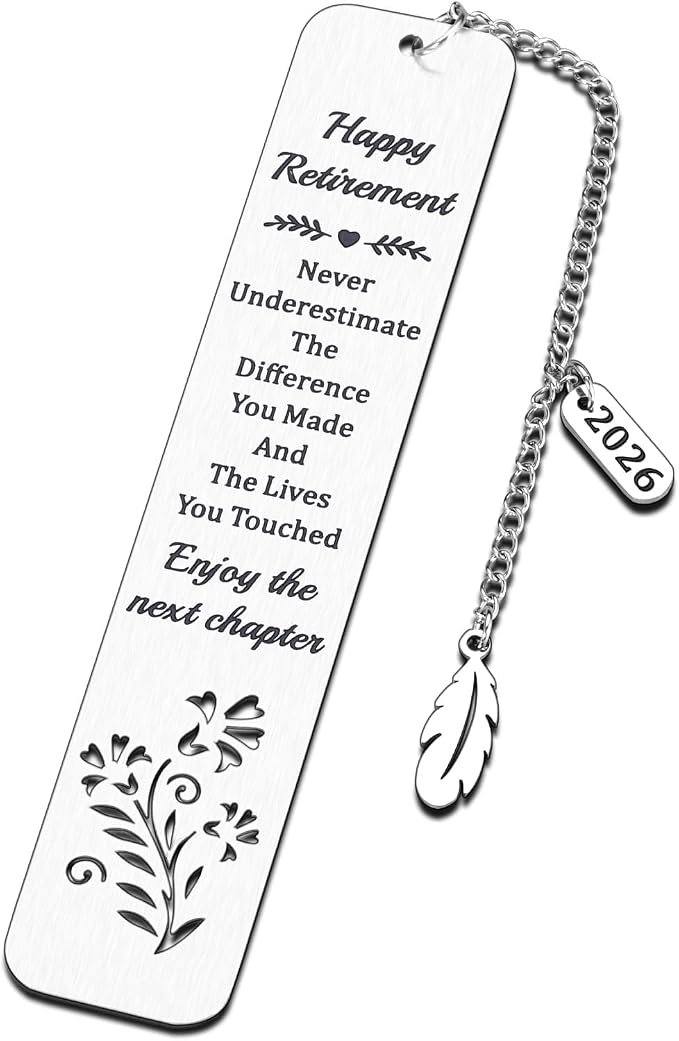 Retirement Gifts for Women Men 2026 Happy Retirement Gifts Bookmark for Teacher Mom Grandma Farewell Going Away Gift for Coworker Friends Boss Enjoy The Next Chapter