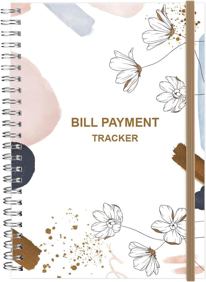 Bill Payment Tracker - Bill Tracker Notebook, Monthly Bill Organizer & Planner for Personal Budgeting Financial, Bill Payments Checklist Organizer, 5.8" x 8.25" Bill Organizer with Pocket
