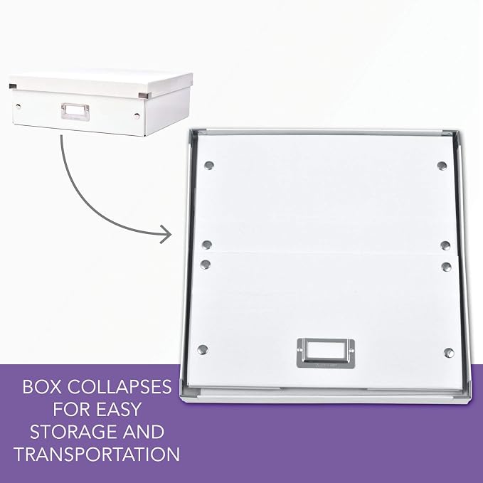 Xyron Click N Store Craft Storage Boxes, Large, 13-1/2" x 13-1/2" x 4-1/2", White (627125)
