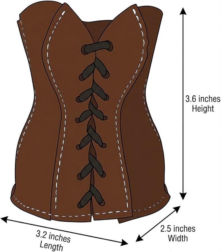 Faux Leather Lace-Up Corset Pencil Holder – Gothic Y2K Desk Pen Cup Makeup Brush Organizer Mini Storage for Home Office, Deep Brown