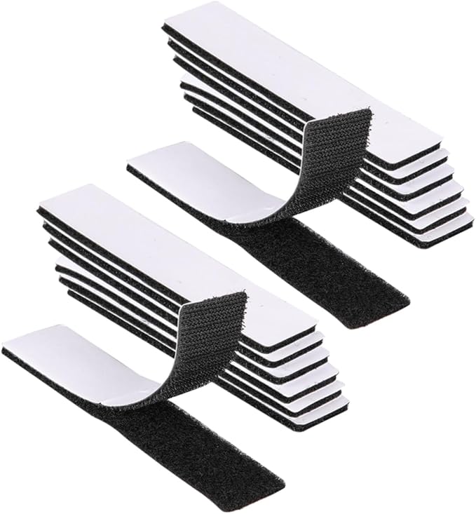 NUOBESTY 25pcs Strong Adhesive Hook and Loop Tape for Home Organization Versatile Double-Sided Household Adhesive Stickers for Securing Cushions Wall Decor and Crafts Black