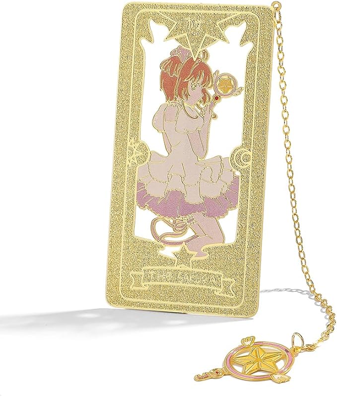 Anime Magic Cards Captor Sakura Bookmarks Set - Sweet Cartoon Cute Book Marks for Reading Women Men Anime Fans, Book Accessories Collection Decor Hangings Gifts (Brass Style 2)