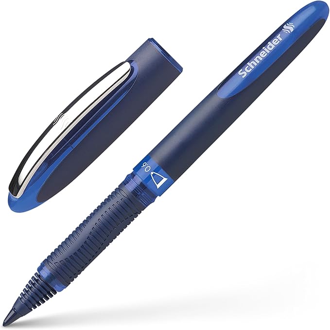 Schneider One Business Rollerball Pen, 0.6 mm Ultra-Smooth Tip, Blue Barrel, Blue Ink, Blister Pack of 1 Pen (78303)