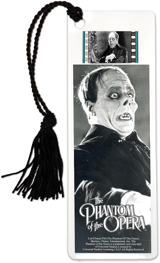 Universal Monsters The Phantom of The Opera (1925) - Lon Chaney - Laminated 2x6 FilmCells Bookmark with 35mm Clip of Film and Tassel USBM321