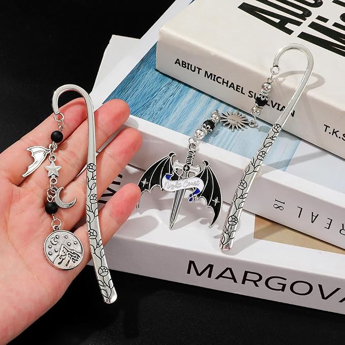 Dark Fantasy Acotar Metal Bookmark,The Night Court Feysand Bookmarks, Chic Book Accessory for Bookworms, Great Gift for ACOTAR Fandom & Book Lovers (ACotar)