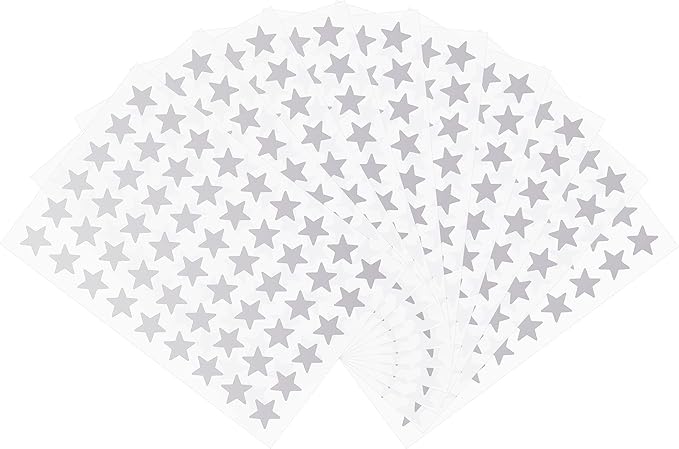 Hybsk 540 Counts Small Star Stickers for Reward 0.5 Inch Metallic Foil Teacher Cute Tiny Star Labels (Silver)