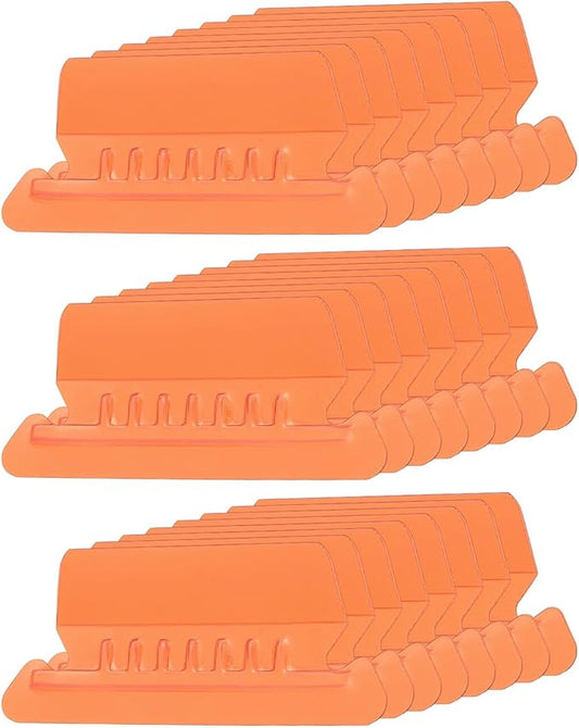 PATIKIL 3 Inch File Folder Tabs, 24pcs Hanging File Tabs Plastic Labels Clear Transparent with Inserts for Hanging File Binders Quick Identification Organizer, Orange Slot