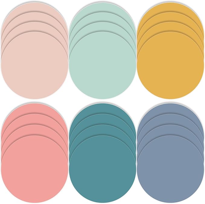 Lincia 24 Pack Colorful Erase Dots Circles 10.5 Inch Removable Vinyl Spot Dry Erase Desktop Writing Spots Set for 100th Day of School Classroom Table Teacher Students Home Desk Wall (Fresh Colors)