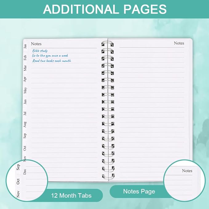 2026 Pocket Planner/Calendar - A6 Weekly & Monthly Organizer Notebook & Journal to Track Goals, Easy to Organize Your Daily Life, Medium 3.75" x 6.75", Teal