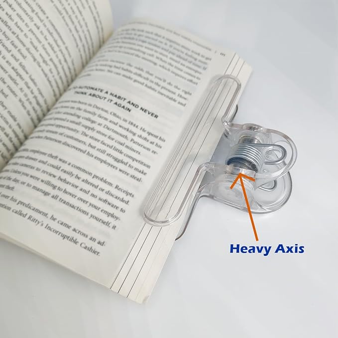 Book Clip Transparent Heavy Book Page Holder Clips, Book Reading Opener Accessories for Teacher Students Clerks Office 1pc