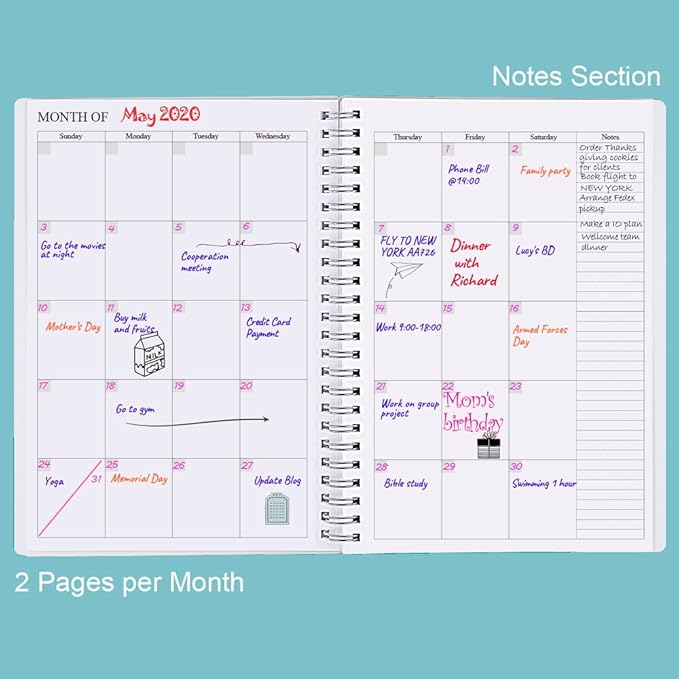 Nokingo Undated Planner for 2026 or Any Year - Weekly & Monthly Organizer Notebook & Journal to Track Goals, 5.85" x 8.25", Perfect to Organize Your Daily Life, Floral Weekly Monthly Planner Undated