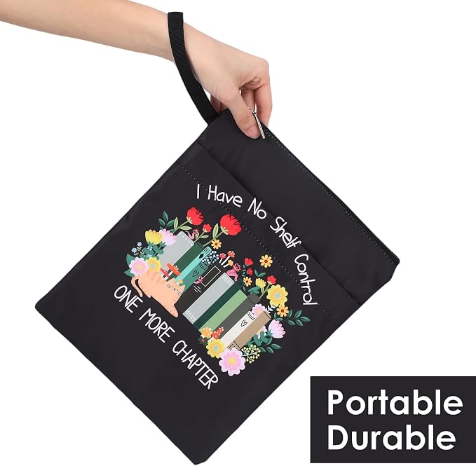 Waterproof Book Sleeve Pouch - Paperback Books Cover Protector Book and Cat Pattern Bookish Reading Accessories for Kindle Graduation Birthday Gifts for Bookworm Women Teacher Friends