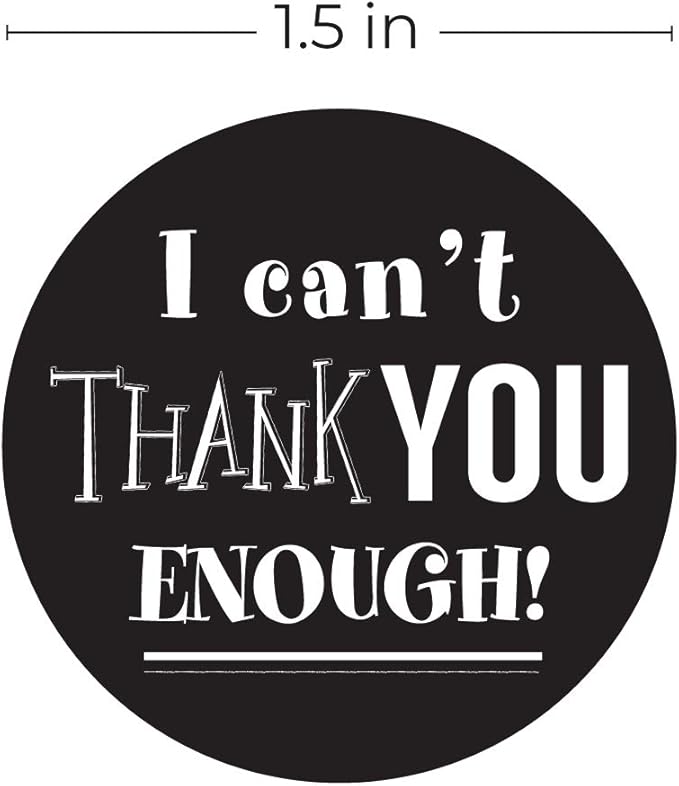 SBLABELS Retro Chalkboard Thank You Stickers / 500 Appreciation Labels / 6 Chalkboard Thanks Designs / 1.5" Round Teacher Gratitude Labels/Made in The USA