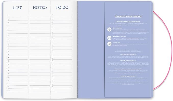 Orange Circle Studio Academic Planner 2026, Sweet Bows, Just Right Monthly Planner, To-Do List Notebook, Appointment Book w/Storage Pocket & Elastic Closure, Composition Notebook, 17-Month