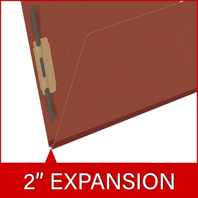25 Pt. Pressboard Classification Folders, Full Cut End Tab, Letter Size, No Dividers, Brick Red (Box of 25)